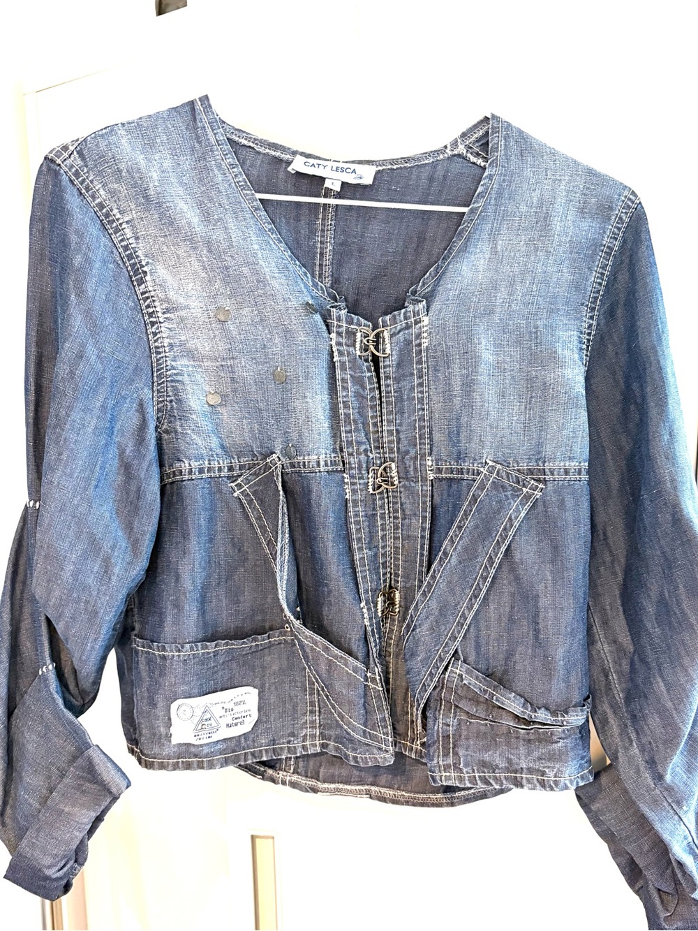 Caty Lesca true vintage linen and cotton jean jacket